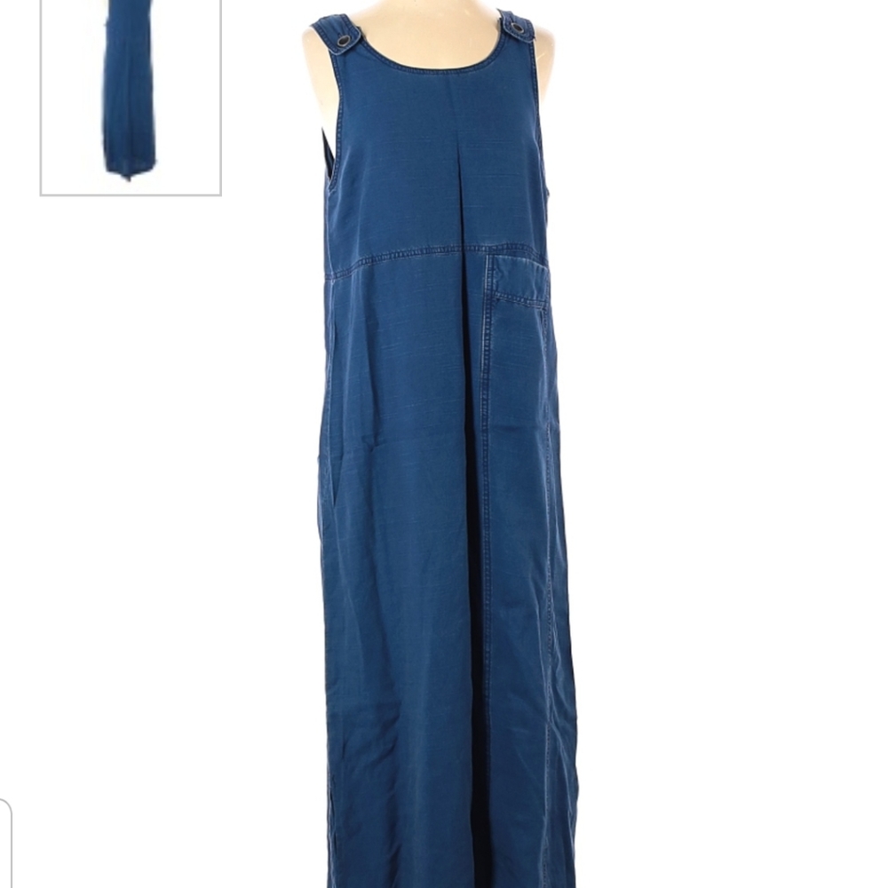 Vintage smock pocketed jumper dress simple linen m